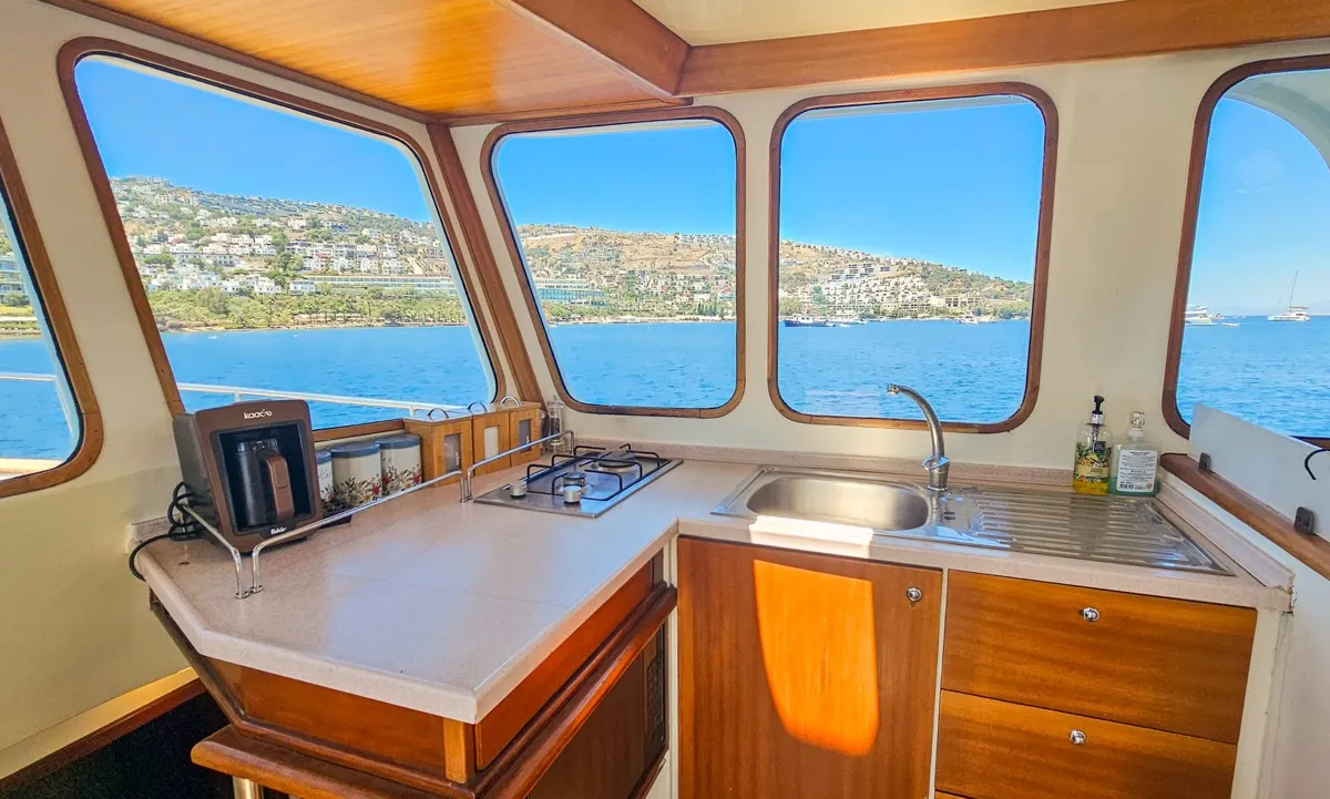 Galley of Sevill, a Gulet Custom built 183 motor yacht at Bodrum, Turkey