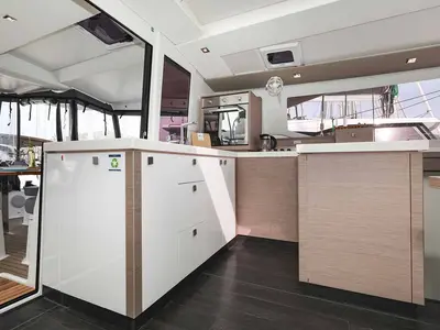 Galley of Ariel, a Fountaine Pajot Astrea 42 catamaran at Grad Trogir, Croatia