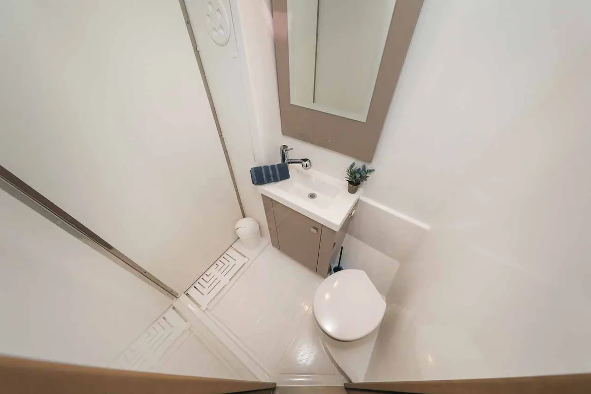 Head on Ariel, a Fountaine Pajot Astrea 42 catamaran at Grad Trogir, Croatia