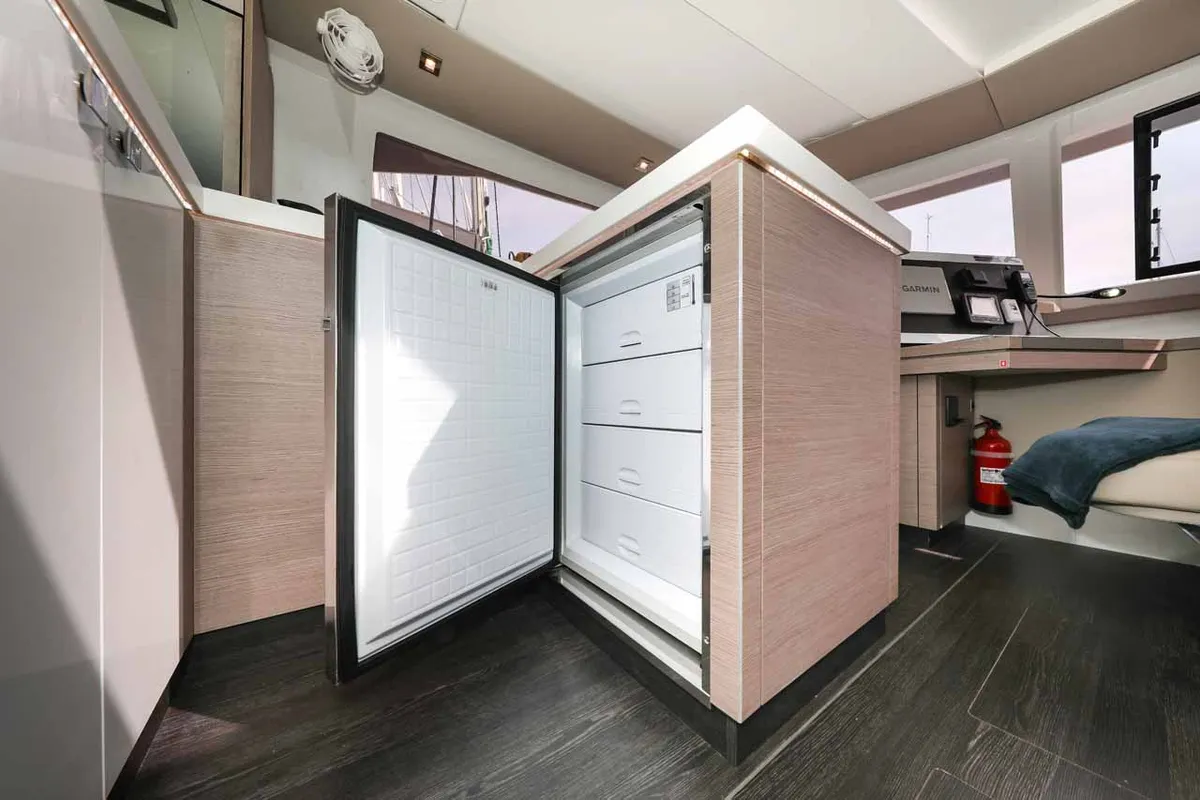 Galley of Ariel, a Fountaine Pajot Astrea 42 catamaran at Grad Trogir, Croatia