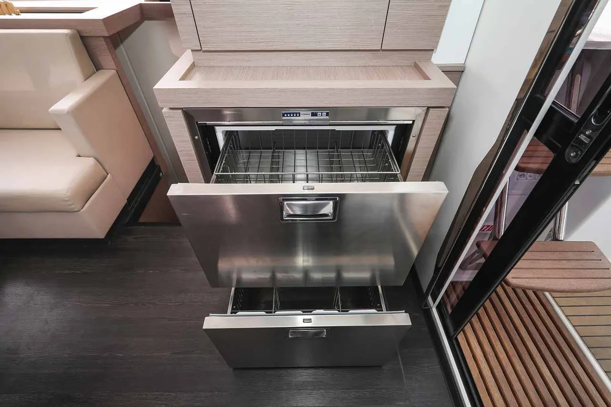 Galley of Ariel, a Fountaine Pajot Astrea 42 catamaran at Grad Trogir, Croatia