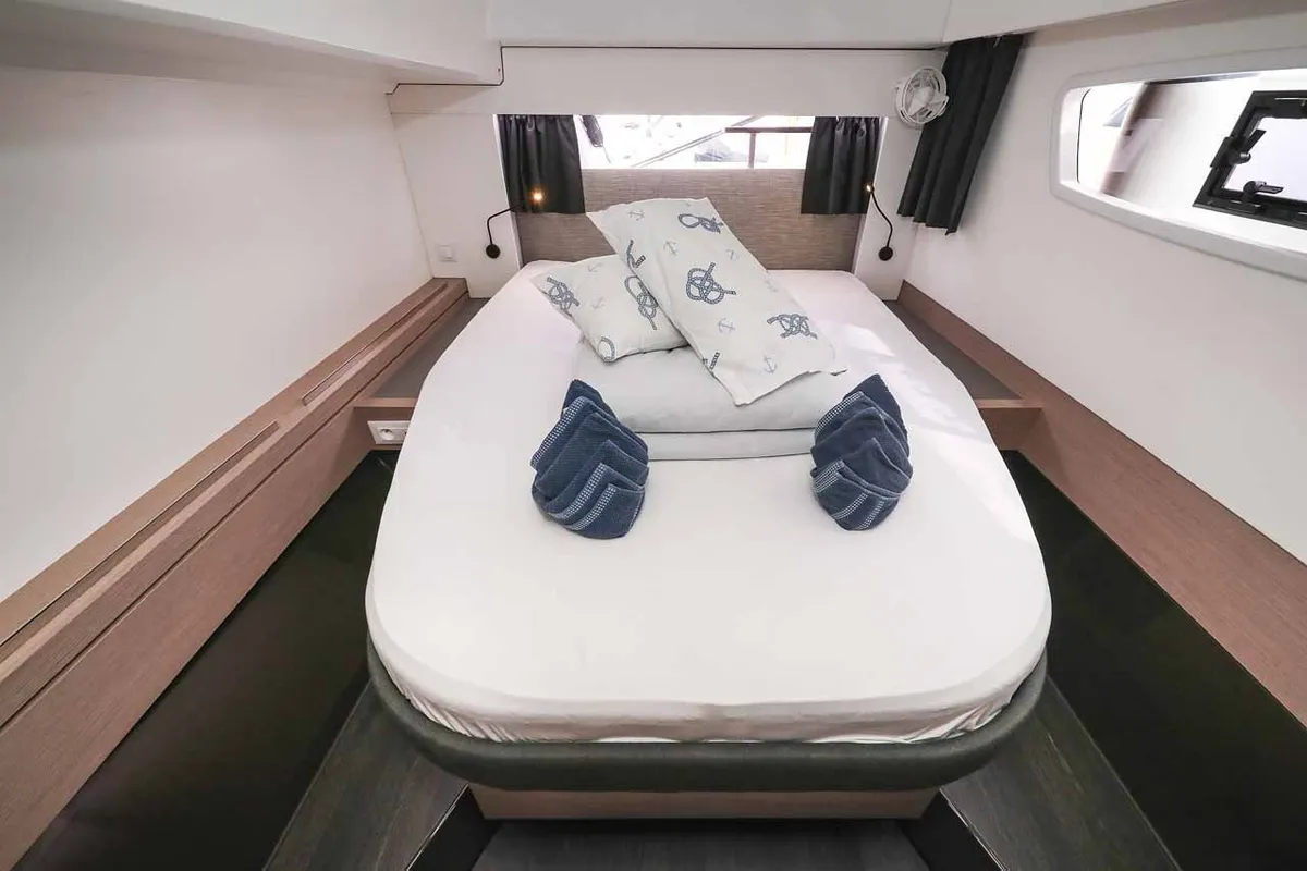 Cabin on Ariel, a Fountaine Pajot Astrea 42 catamaran at Grad Trogir, Croatia