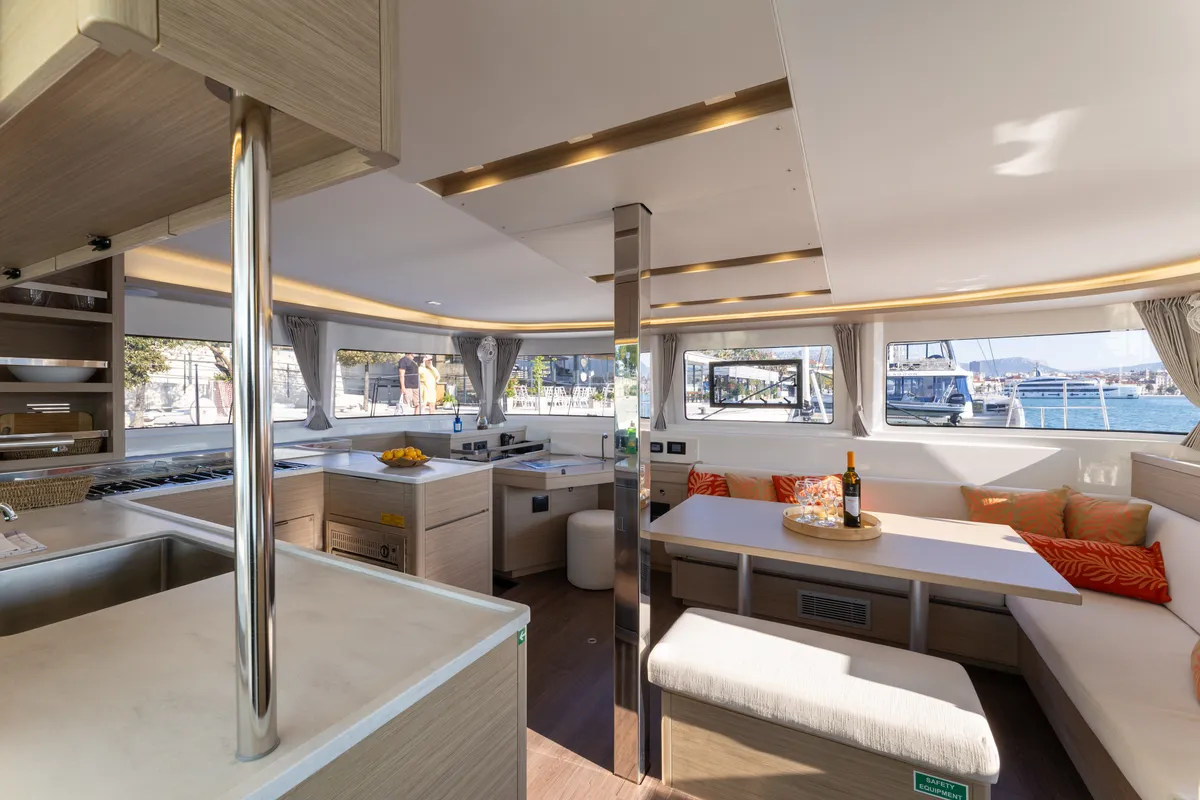 Galley of AURA, a Lagoon 46 catamaran at Općina Rogoznica, Croatia
