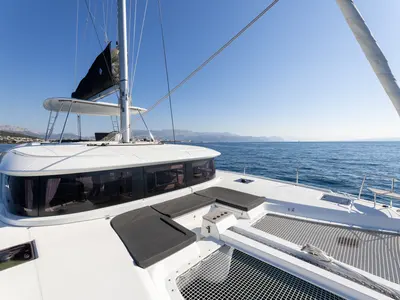 Deck of AURA, a Lagoon 46 catamaran at Općina Rogoznica, Croatia