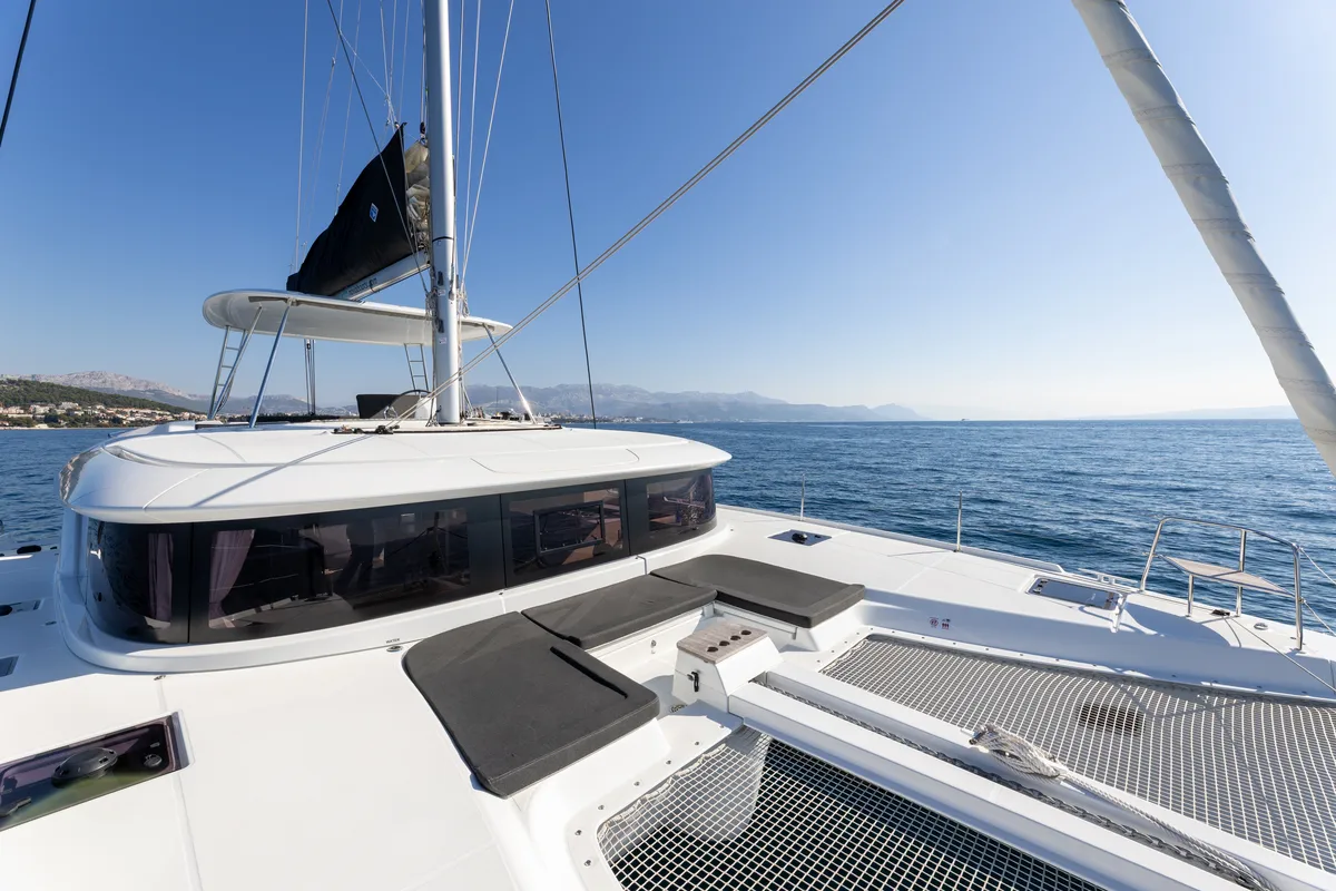 Deck of AURA, a Lagoon 46 catamaran at Općina Rogoznica, Croatia