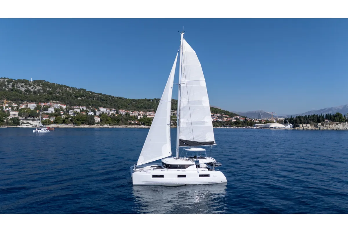 Exterior view of AURA, a Lagoon 46 catamaran at Općina Rogoznica, Croatia