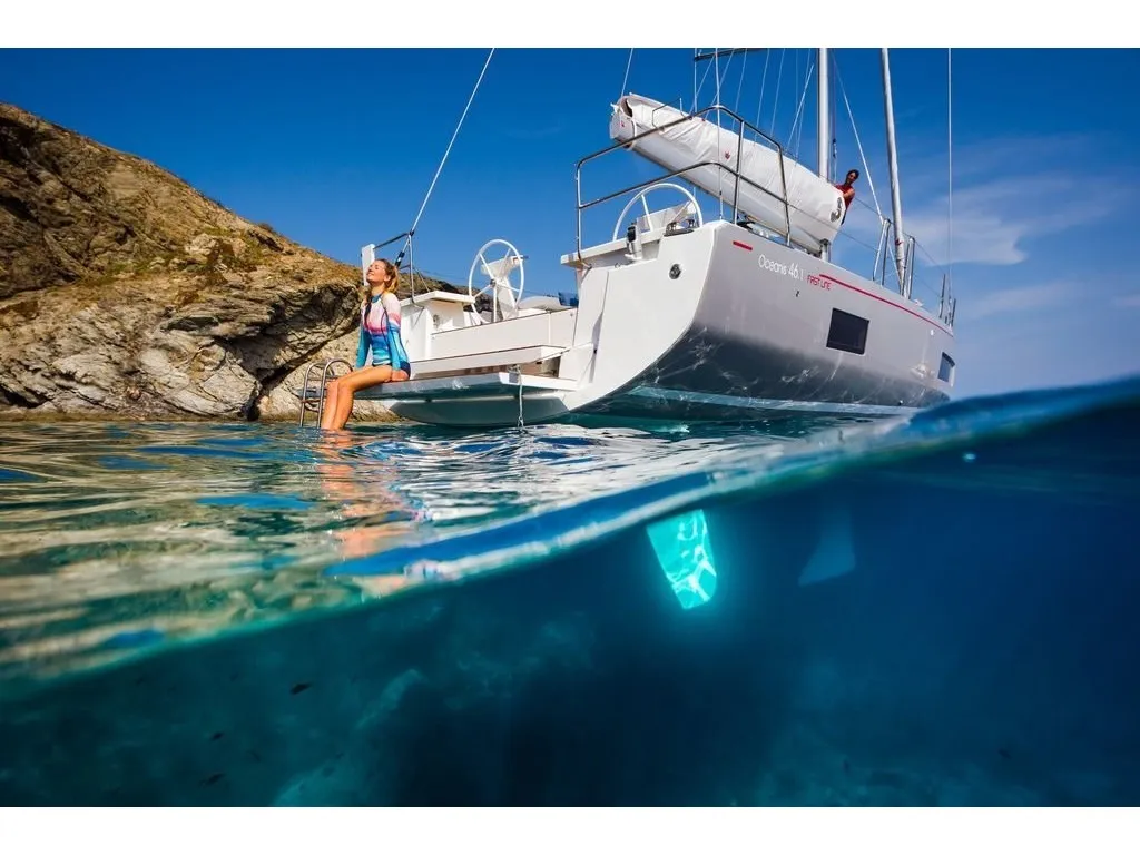 Exterior view of Joanna, a Beneteau Oceanis 46.1 sailboat at Volos Municipality, Greece