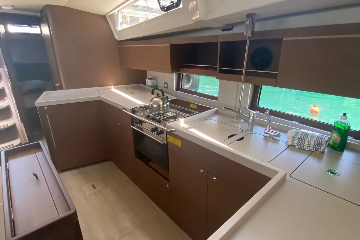 Galley of Joanna, a Beneteau Oceanis 46.1 sailboat at Volos Municipality, Greece