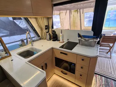 Galley of Sarkis de Karabas, a Greenline 48 Fly motor yacht at Portorož / Portorose, Slovenia