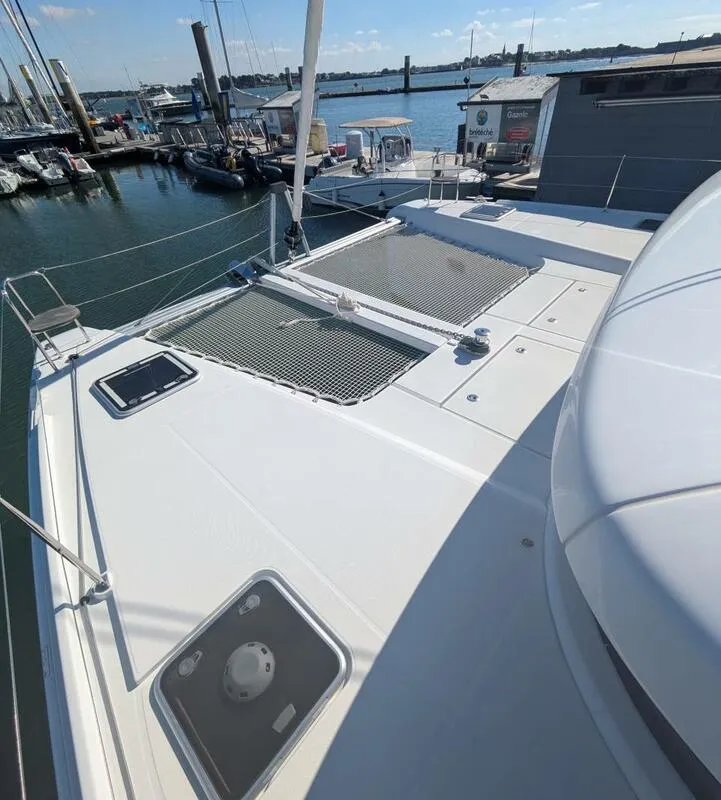 Deck of Numerobis, a Lagoon 42 catamaran at Bonifacio (Bunifaziu), France
