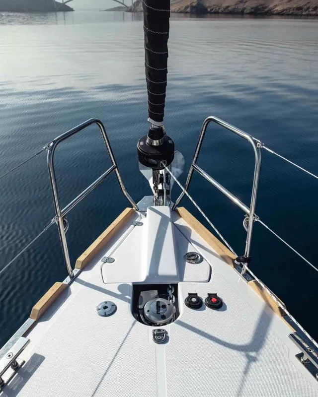 Deck of Kate, a Elan Impression 40.1 sailboat at Pirovac, Croatia