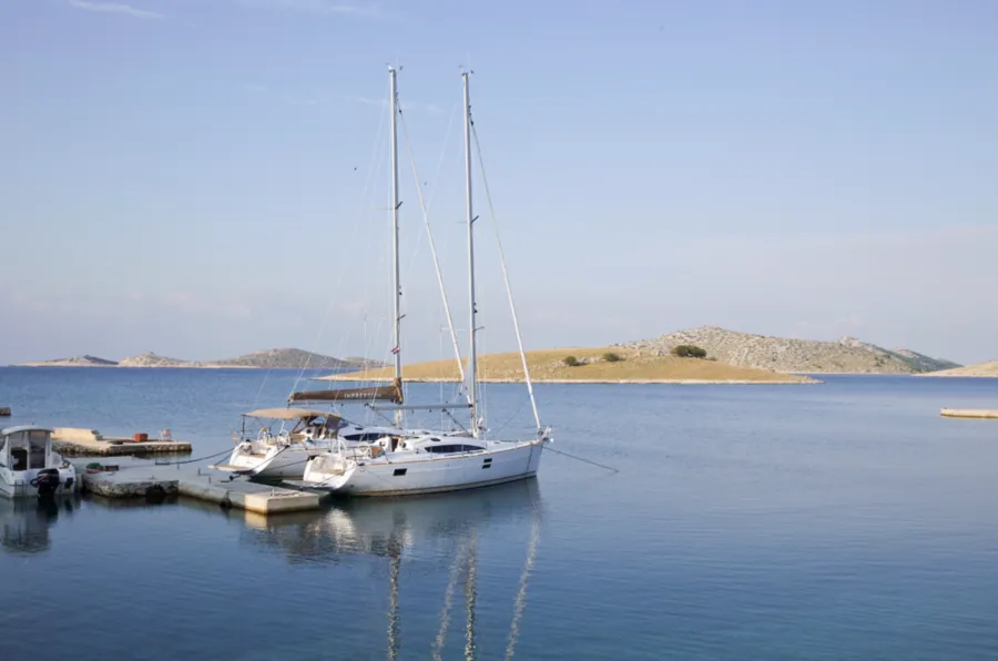 Exterior view of Kate, a Elan Impression 40.1 sailboat at Pirovac, Croatia