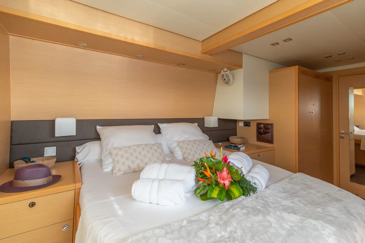 Cabin on Ever III, a Lagoon 560 catamaran at Ajaccio, France