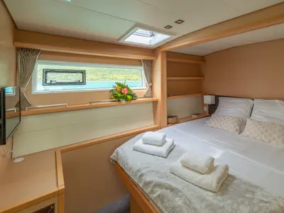 Cabin on Ever III, a Lagoon 560 catamaran at Ajaccio, France