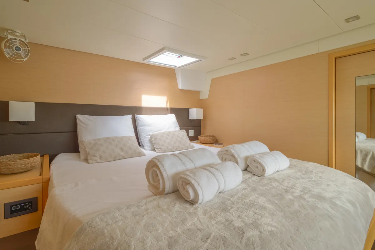 Cabin on Ever III, a Lagoon 560 catamaran at Ajaccio, France
