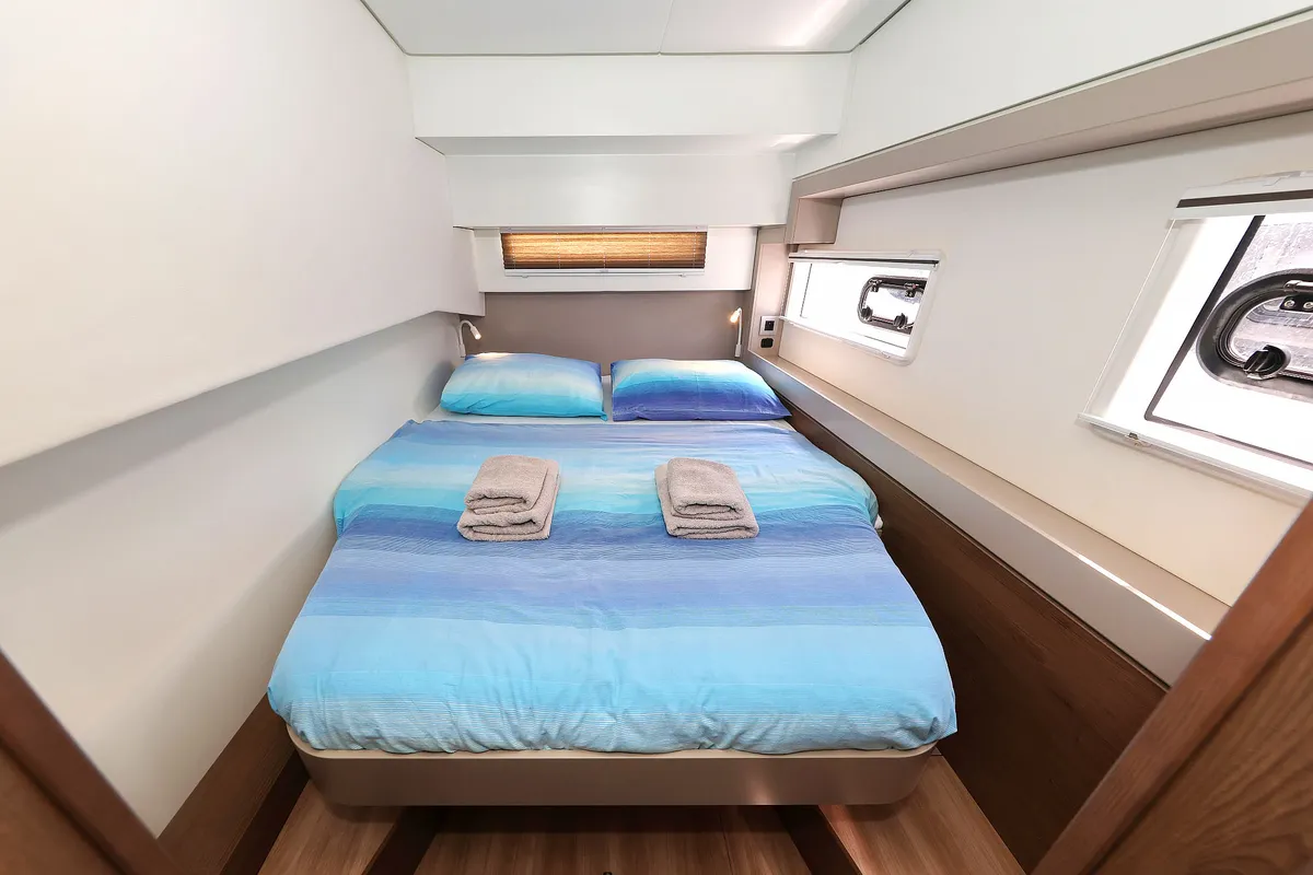 Cabin on Aglaia, a Bali 4.2 catamaran at Dubrovnik, Croatia
