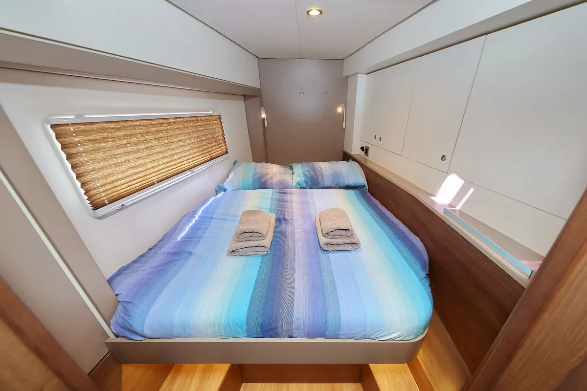 Cabin on Aglaia, a Bali 4.2 catamaran at Dubrovnik, Croatia