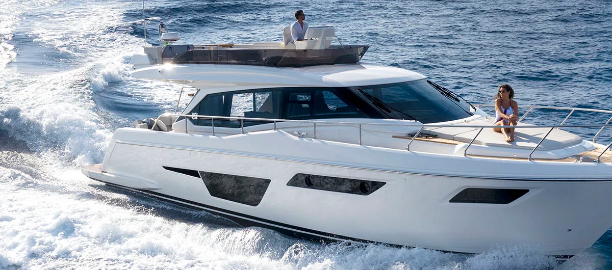Exterior view of Anna, a Ferretti Yachts 500 motor yacht at Podstrana - Miljevac, Croatia