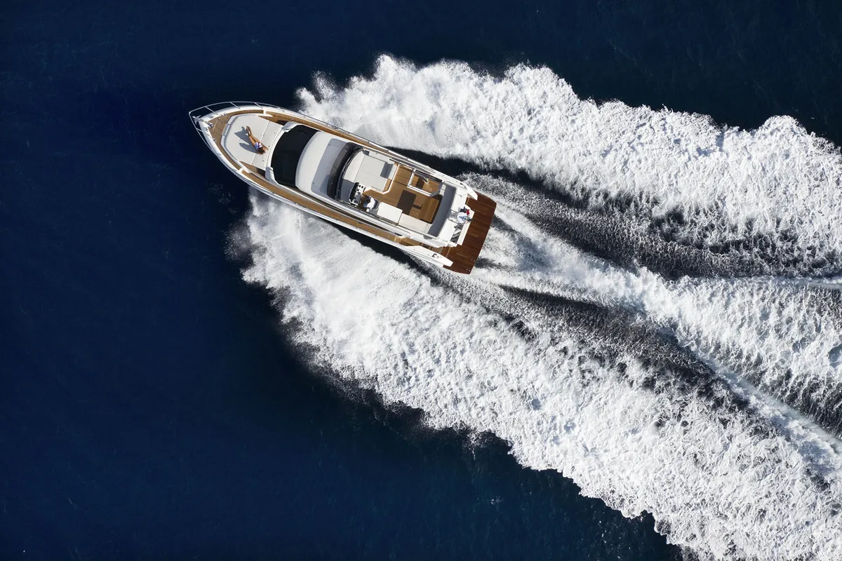 Exterior view of Anna, a Ferretti Yachts 500 motor yacht at Podstrana - Miljevac, Croatia