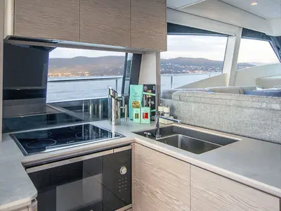 Galley of Anna, a Ferretti Yachts 500 motor yacht at Podstrana - Miljevac, Croatia