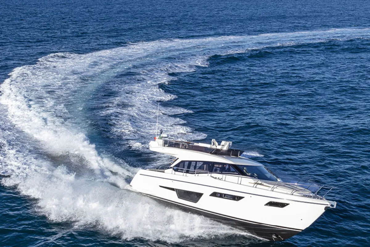 Exterior view of Anna, a Ferretti Yachts 500 motor yacht at Podstrana - Miljevac, Croatia