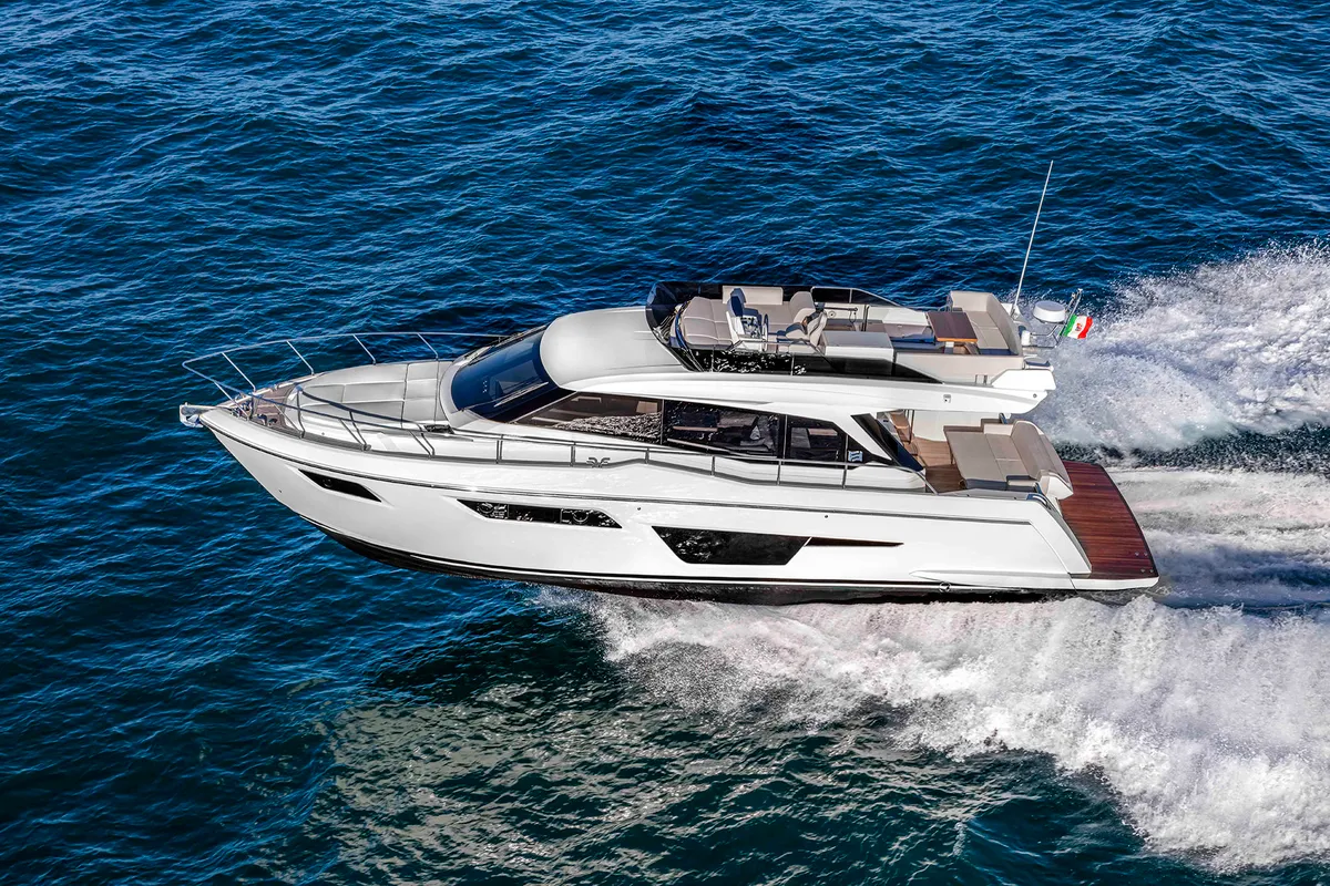 Exterior view of Anna, a Ferretti Yachts 500 motor yacht at Podstrana - Miljevac, Croatia
