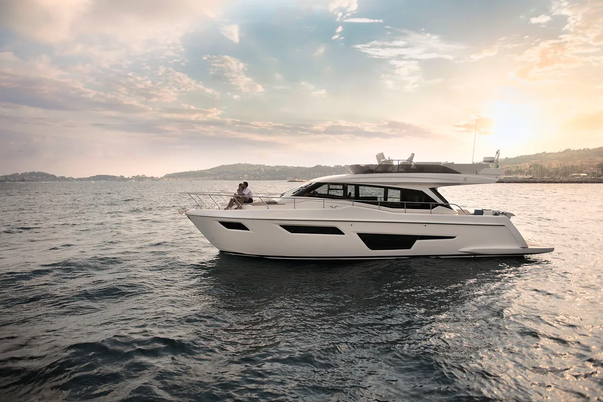 Exterior view of Anna, a Ferretti Yachts 500 motor yacht at Podstrana - Miljevac, Croatia