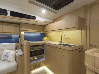 Galley of Nearchos, a Dufour 460 GL sailboat at Lavrion, Greece