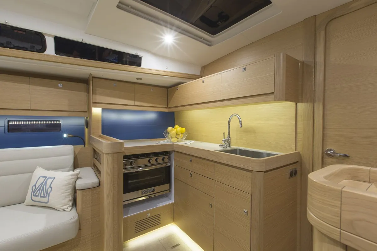 Galley of Nearchos, a Dufour 460 GL sailboat at Lavrion, Greece