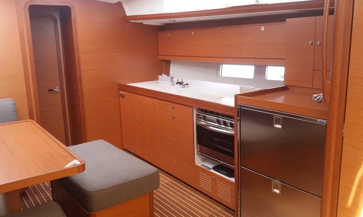 Galley of Nearchos, a Dufour 460 GL sailboat at Lavrion, Greece