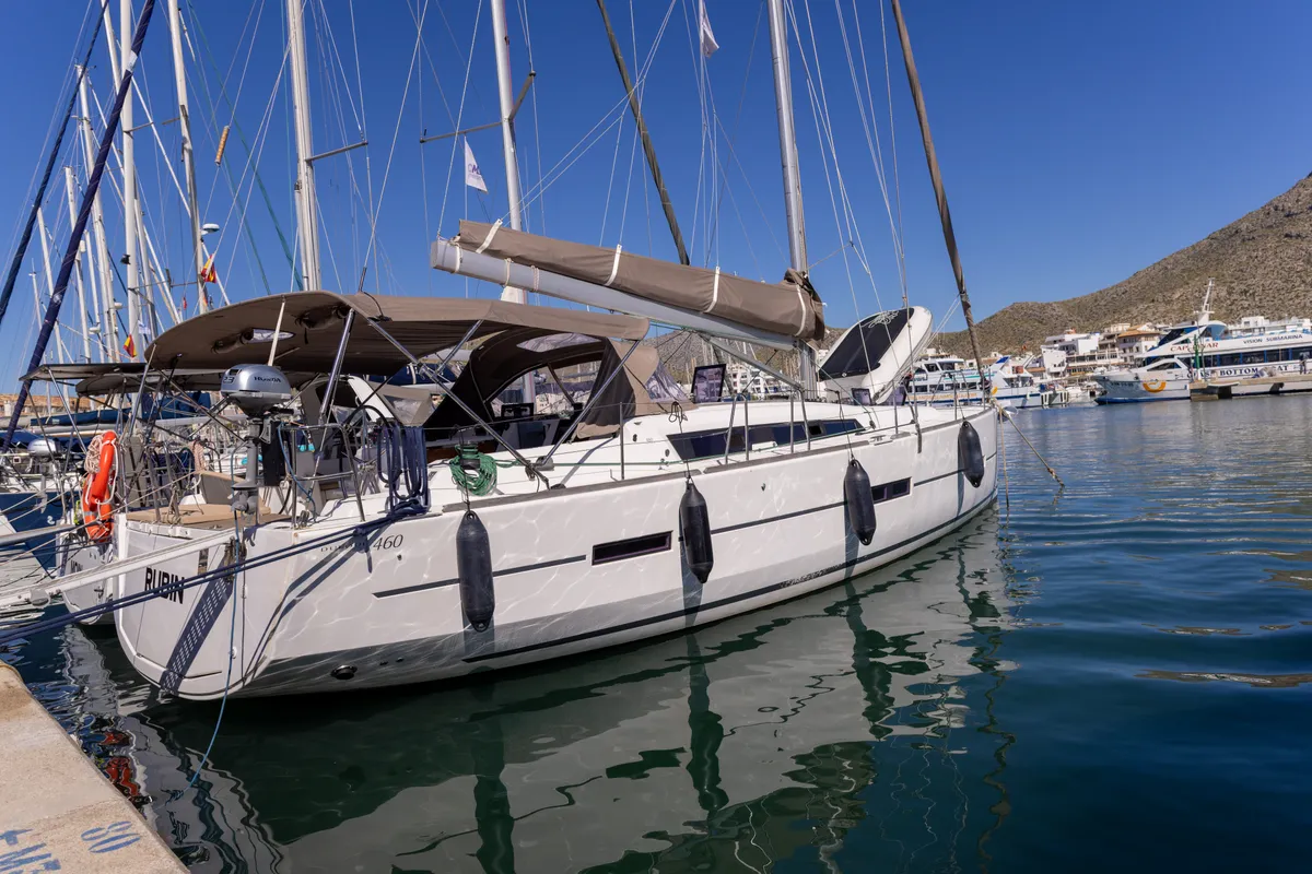 RUBIN, a Dufour 460 Grand Large sailboat at Port de Pollença, Spain