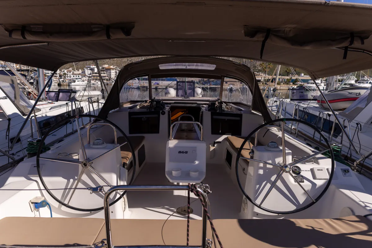 RUBIN, a Dufour 460 Grand Large sailboat at Port de Pollença, Spain