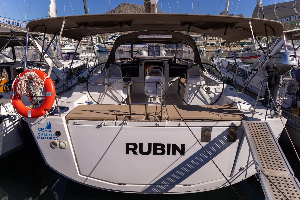RUBIN, a Dufour 460 Grand Large sailboat at Port de Pollença, Spain