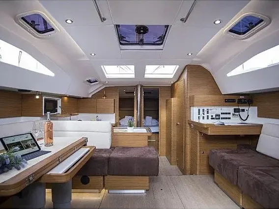 Salon of Elysium I, a Elan Impression 50 sailboat at Seget Donji, Croatia