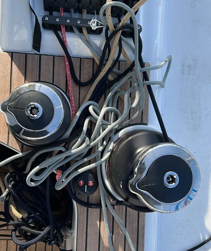 Saetta, a Beneteau First 44 sailboat at Olbia, Italy