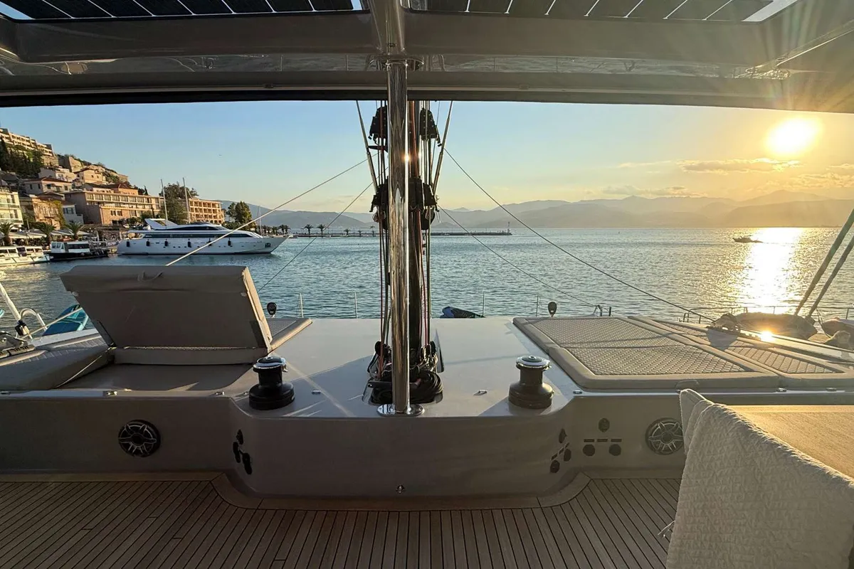 Ksenia, a Sunreef 60 catamaran at Nea Peramos, Greece