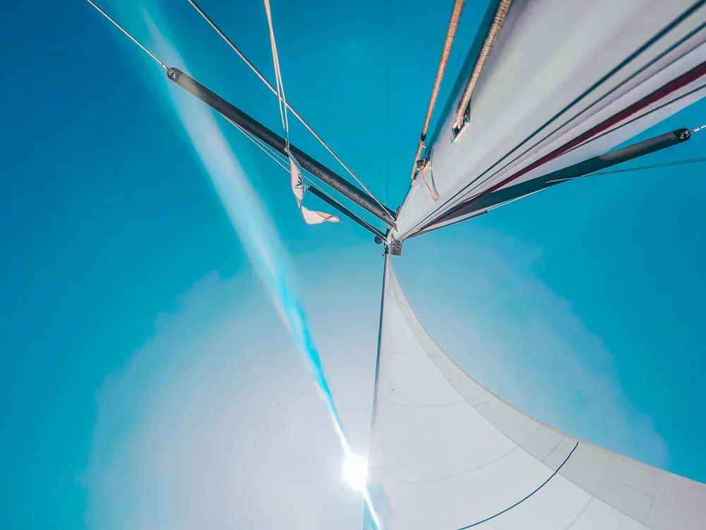 Deck of Marianna, a Jeanneau Sun Odyssey 410 sailboat at Kontokali, Greece