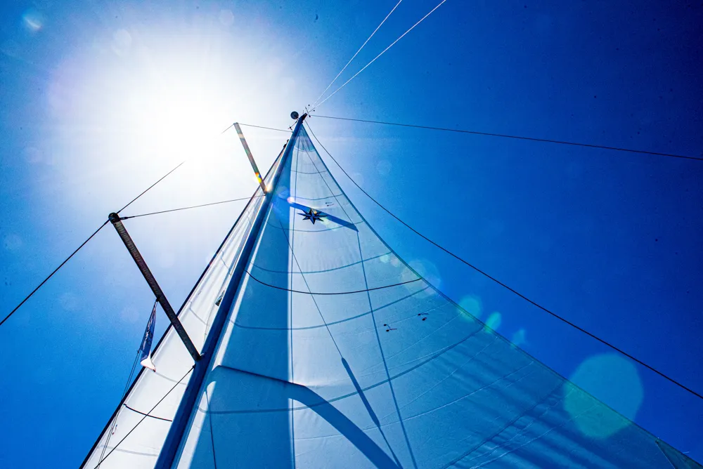 Deck of Marianna, a Jeanneau Sun Odyssey 410 sailboat at Kontokali, Greece