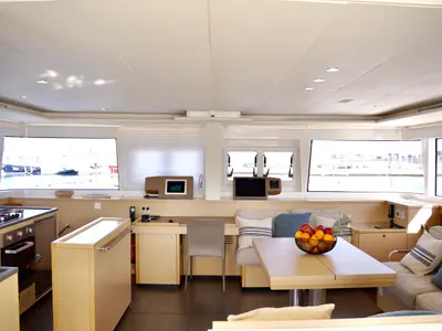 Galley of Balthazar, a Lagoon 560 catamaran at Olbia, Italy