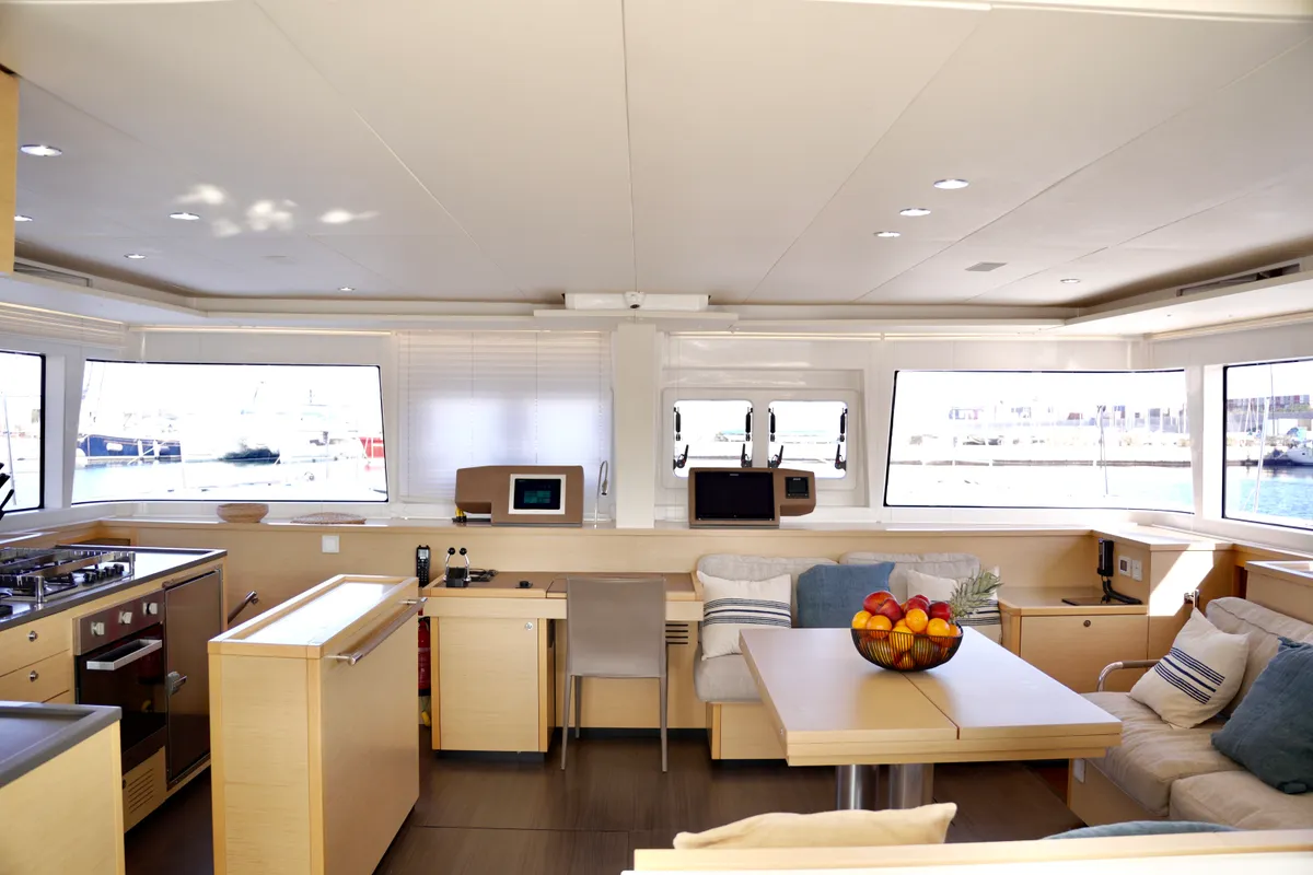 Galley of Balthazar, a Lagoon 560 catamaran at Olbia, Italy