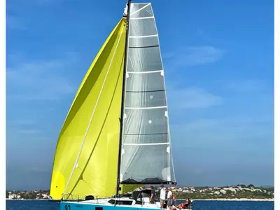 Exterior view of Windrausch, a Pogo 36 sailboat at Grad Biograd na Moru, Croatia
