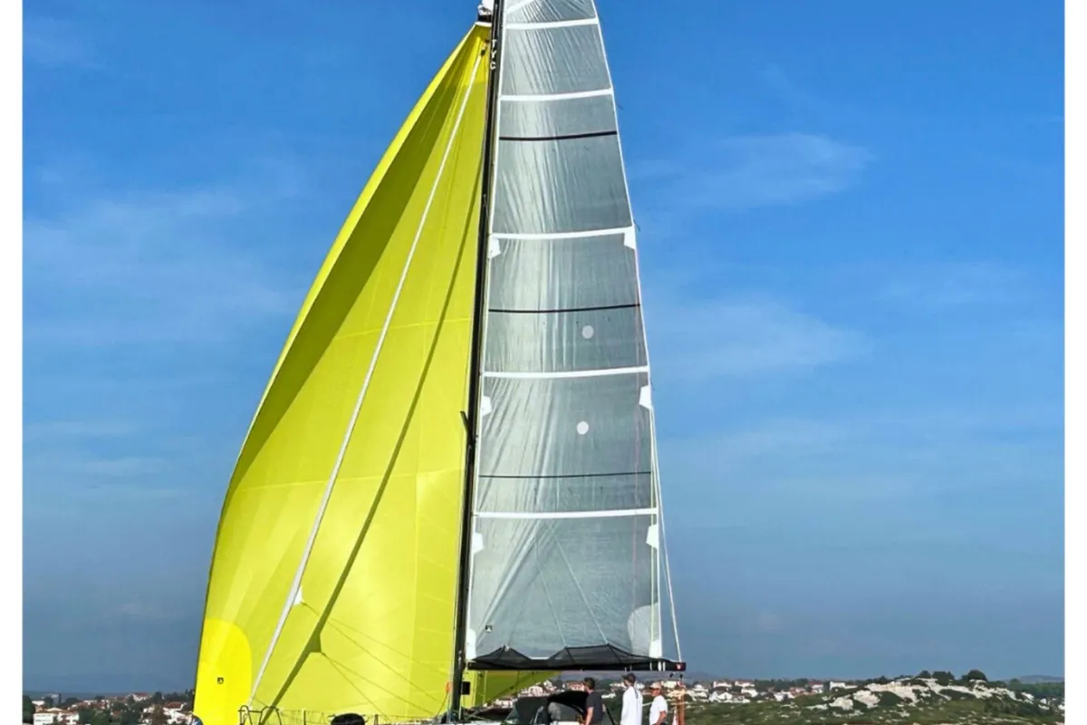 Exterior view of Windrausch, a Pogo 36 sailboat at Grad Biograd na Moru, Croatia
