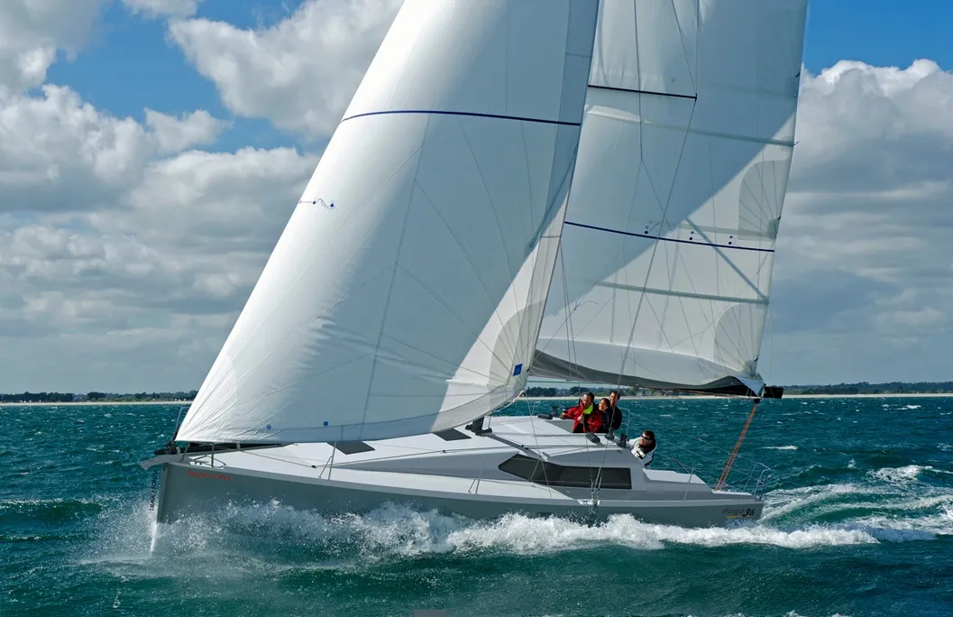 Exterior view of Windrausch, a Pogo 36 sailboat at Grad Biograd na Moru, Croatia