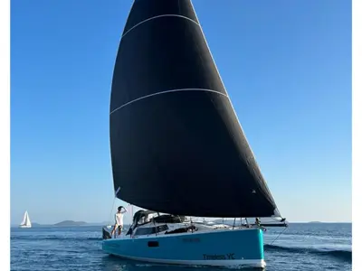 Exterior view of Windrausch, a Pogo 36 sailboat at Grad Biograd na Moru, Croatia
