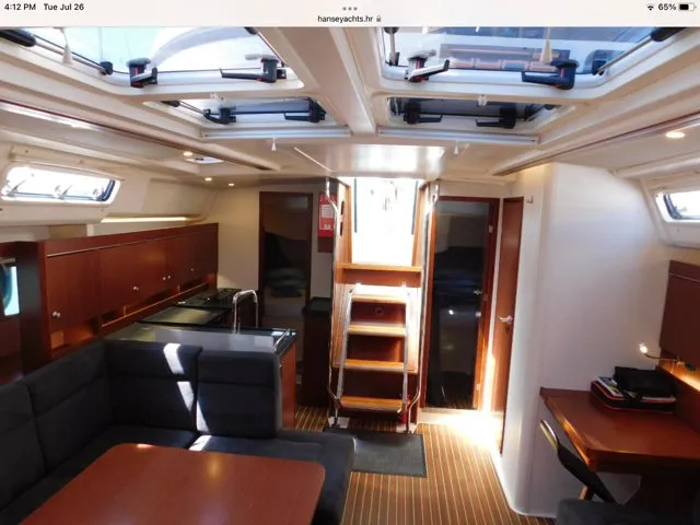 Salon of Jenny, a Hanse 455 sailboat at Punat, Croatia