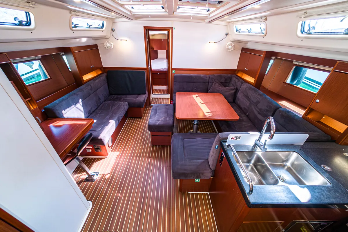 Salon of Jenny, a Hanse 455 sailboat at Punat, Croatia