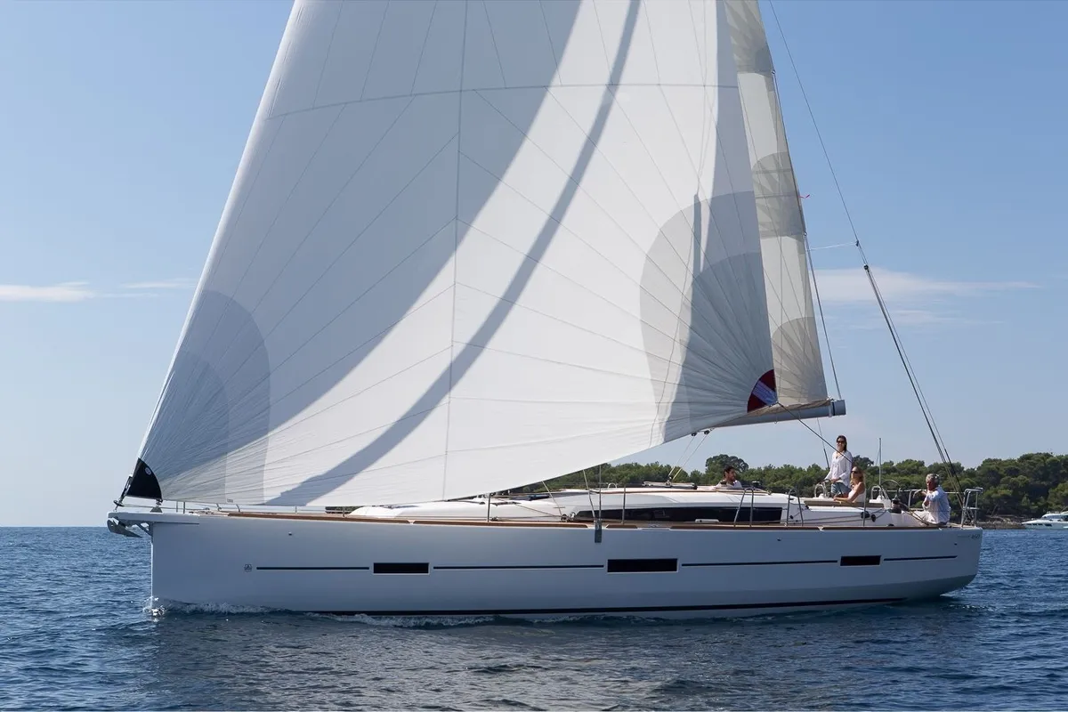 Exterior view of Cougar, a Dufour 460 Grand Large sailboat at Općina Sukošan, Croatia