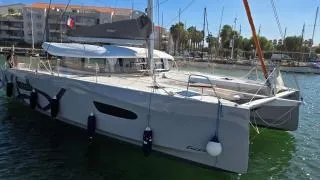 Exterior view of Estel, a Excess 14 catamaran at Ajaccio, France