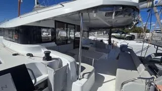 Deck of Estel, a Excess 14 catamaran at Ajaccio, France