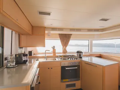 Galley of Blue Moon, a Lagoon 52 F catamaran at Pa Khlok, Thailand